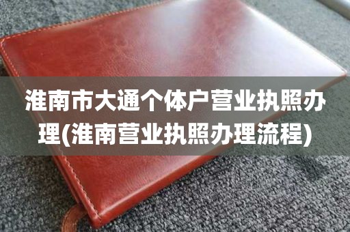 淮南市大通个体户营业执照办理(淮南营业执照办理流程)