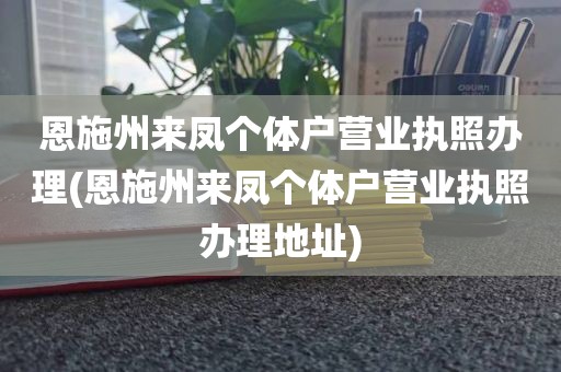 恩施州来凤个体户营业执照办理(恩施州来凤个体户营业执照办理地址)