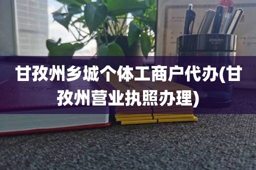 甘孜州乡城个体工商户代办(甘孜州营业执照办理)