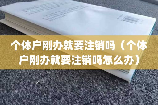个体户刚办就要注销吗(个体户刚办就要注销吗怎么办)