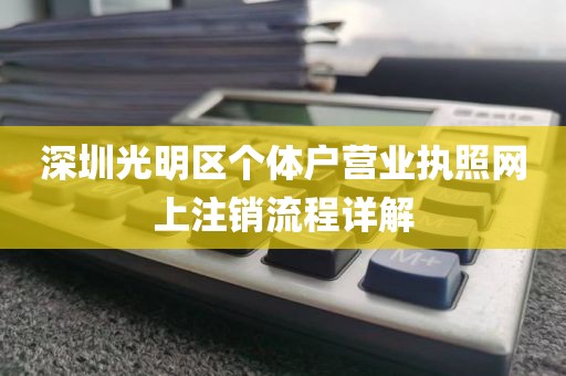 深圳光明区个体户营业执照网上注销流程详解