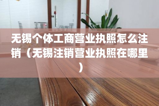 无锡个体工商营业执照怎么注销（无锡注销营业执照在哪里）