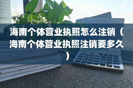 海南个体营业执照怎么注销（海南个体营业执照注销要多久）