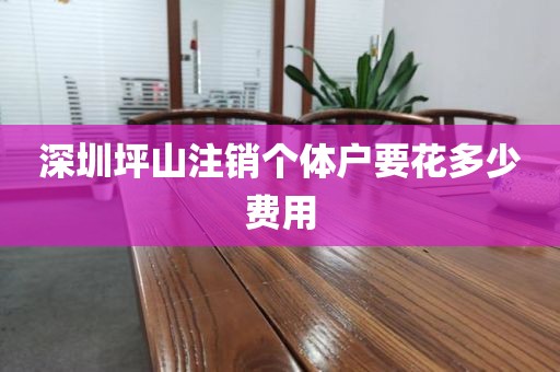 深圳坪山注销个体户要花多少费用