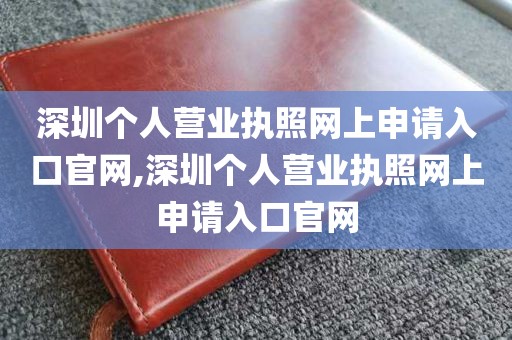 深圳个人营业执照网上申请入口官网,深圳个人营业执照网上申请入口官网