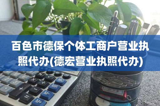 百色市德保个体工商户营业执照代办(德宏营业执照代办)