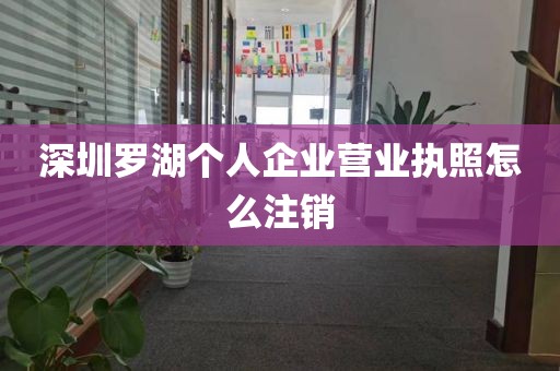 深圳罗湖个人企业营业执照怎么注销