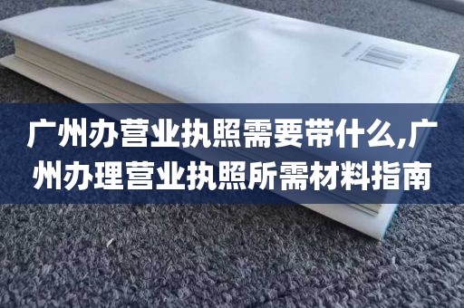 广州办营业执照需要带什么,广州办理营业执照所需材料指南