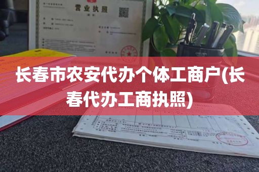 长春市农安代办个体工商户(长春代办工商执照)
