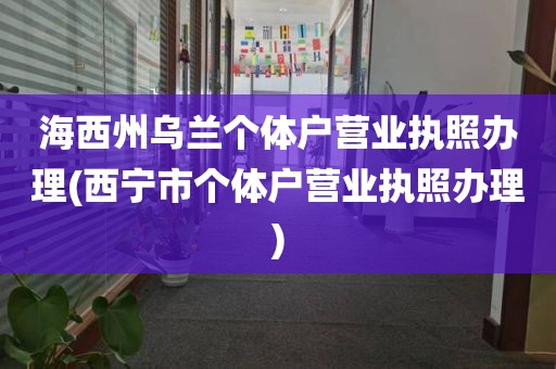 海西州乌兰个体户营业执照办理(西宁市个体户营业执照办理)