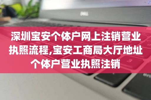 深圳宝安个体户网上注销营业执照流程,宝安工商局大厅地址个体户营业执照注销
