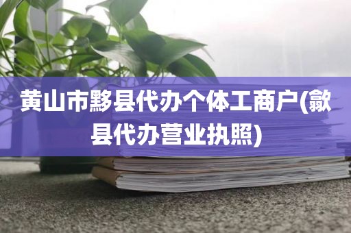黄山市黟县代办个体工商户(歙县代办营业执照)