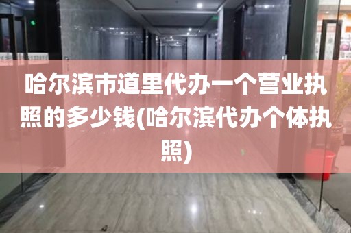 哈尔滨市道里代办一个营业执照的多少钱(哈尔滨代办个体执照)