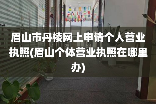 眉山市丹棱网上申请个人营业执照(眉山个体营业执照在哪里办)