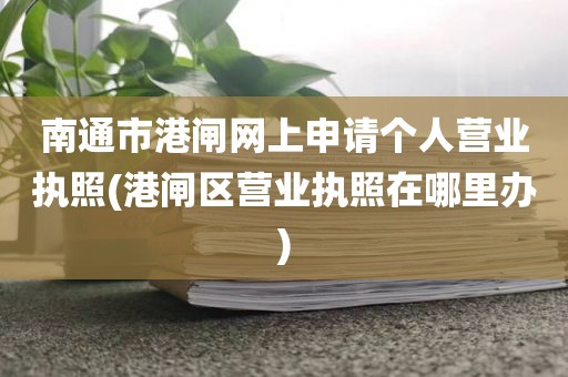 南通市港闸网上申请个人营业执照(港闸区营业执照在哪里办)