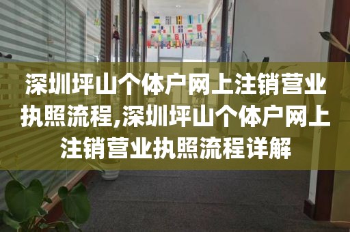 深圳坪山个体户网上注销营业执照流程,深圳坪山个体户网上注销营业执照流程详解
