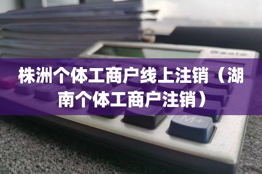 株洲个体工商户线上注销（湖南个体工商户注销）