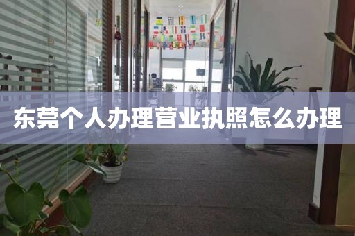 东莞个人办理营业执照怎么办理