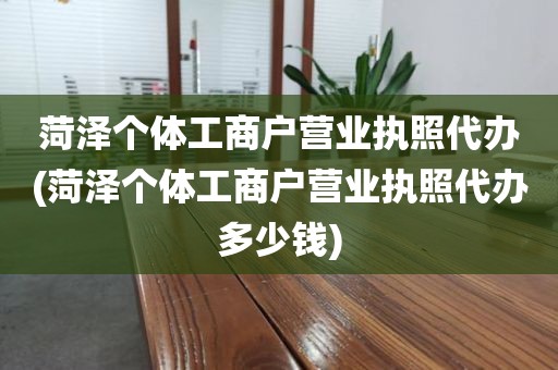 菏泽个体工商户营业执照代办(菏泽个体工商户营业执照代办多少钱)