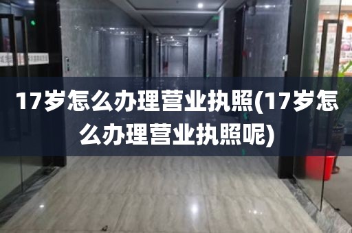 17岁怎么办理营业执照(17岁怎么办理营业执照呢)