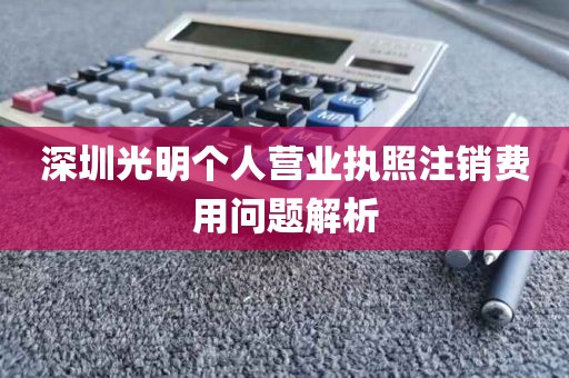深圳光明个人营业执照注销费用问题解析