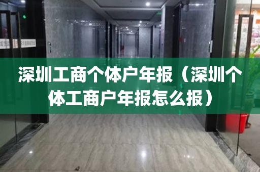 深圳工商个体户年报（深圳个体工商户年报怎么报）
