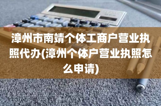 漳州市南靖个体工商户营业执照代办(漳州个体户营业执照怎么申请)