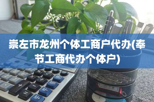 崇左市龙州个体工商户代办(奉节工商代办个体户)