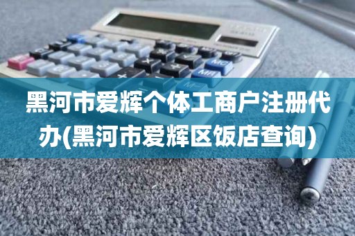 黑河市爱辉个体工商户注册代办(黑河市爱辉区饭店查询)