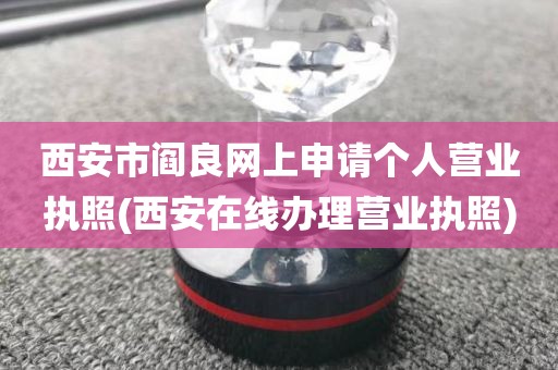 西安市阎良网上申请个人营业执照(西安在线办理营业执照)