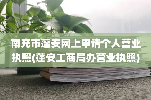 南充市蓬安网上申请个人营业执照(蓬安工商局办营业执照)