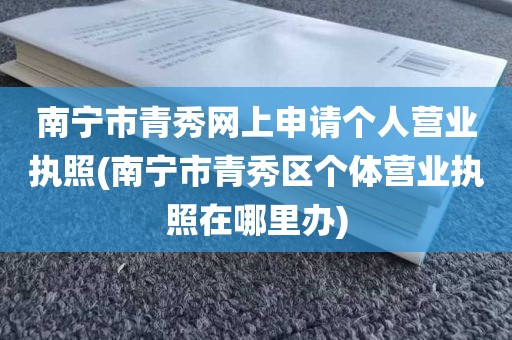 南宁市青秀网上申请个人营业执照(南宁市青秀区个体营业执照在哪里办)