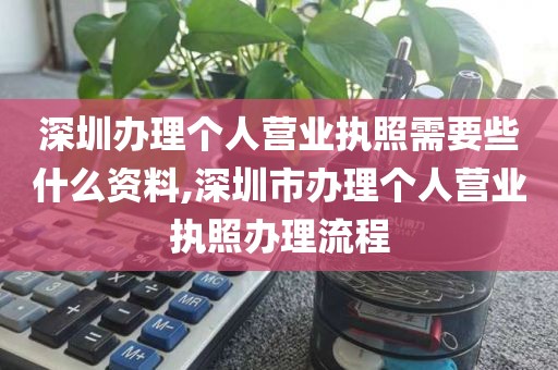 深圳办理个人营业执照需要些什么资料,深圳市办理个人营业执照办理流程