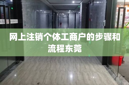 网上注销个体工商户的步骤和流程东莞