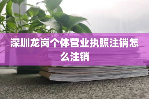 深圳龙岗个体营业执照注销怎么注销
