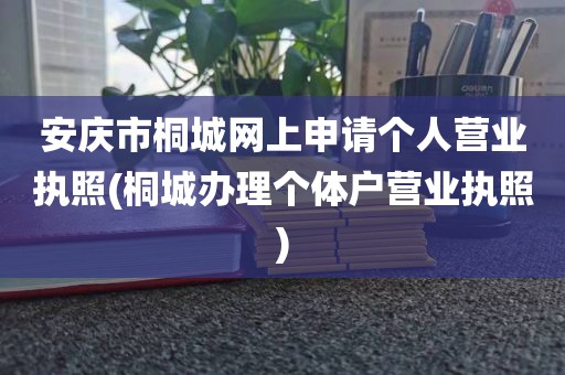 安庆市桐城网上申请个人营业执照(桐城办理个体户营业执照)