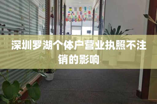 深圳罗湖个体户营业执照不注销的影响