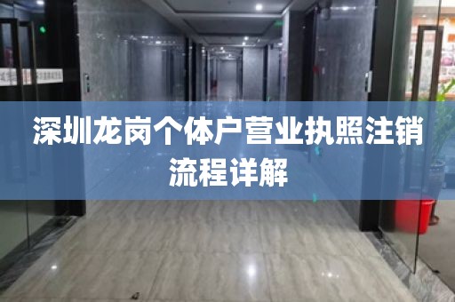 深圳龙岗个体户营业执照注销流程详解