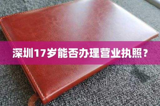 深圳17岁能否办理营业执照？