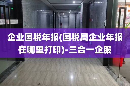 企业国税年报(国税局企业年报在哪里打印)-三合一企服