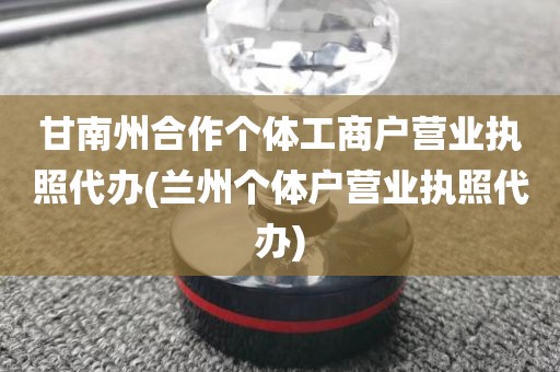 甘南州合作个体工商户营业执照代办(兰州个体户营业执照代办)