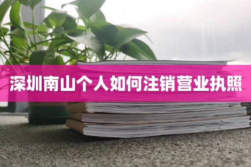 深圳南山个人如何注销营业执照