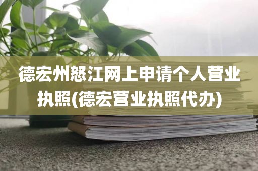 德宏州怒江网上申请个人营业执照(德宏营业执照代办)