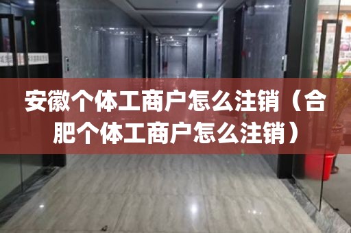 安徽个体工商户怎么注销（合肥个体工商户怎么注销）