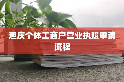 迪庆个体工商户营业执照申请流程