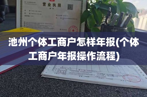 池州个体工商户怎样年报(个体工商户年报操作流程)