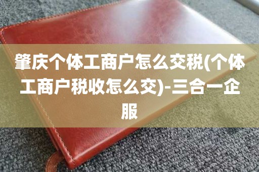肇庆个体工商户怎么交税(个体工商户税收怎么交)-三合一企服