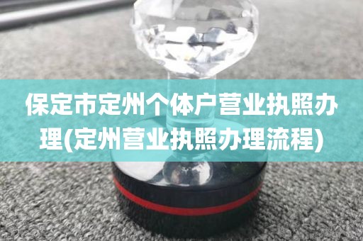 保定市定州个体户营业执照办理(定州营业执照办理流程)