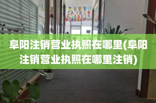 阜阳注销营业执照在哪里(阜阳注销营业执照在哪里注销)