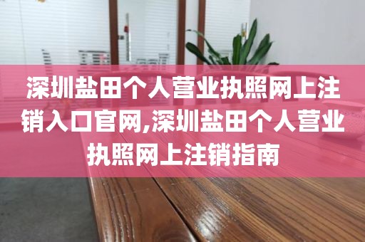 深圳盐田个人营业执照网上注销入口官网,深圳盐田个人营业执照网上注销指南